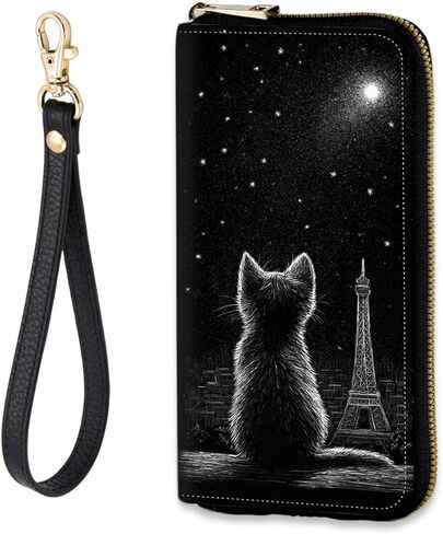 محفظة نسائية بسحاب حول RFID مع حزام معصم قابل للفصل، محفظة ذات سعة كبيرة لحمل الهاتف للسفر، الخنفساء على الأقحوان in Kuwait