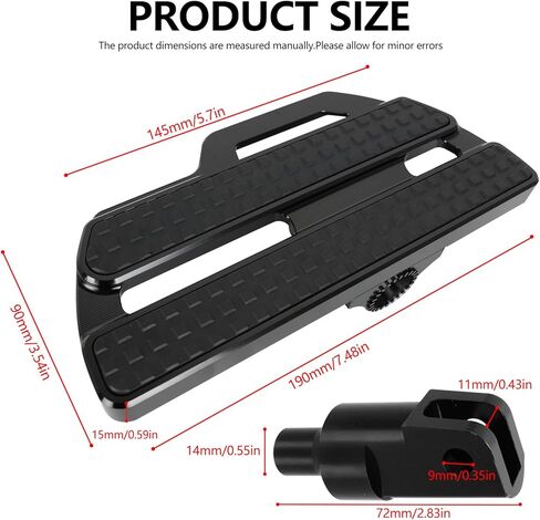 Motorcycle CNC Aluminum Rider Footboard, Adjustable Front Footrests Highway Pegs Compatible with Honda Gold Wing GL1800/Goldwing GL1800 F6B 2001-2024 Black in Saudi Arabia
