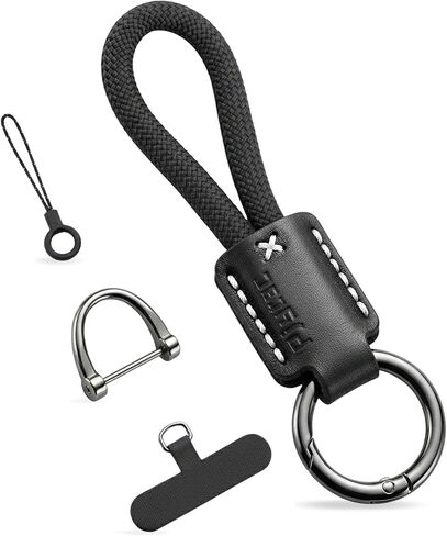 Leather Keychain for Car Keys, Key Chain with Anti-Lost D Key Ring, Car Key Accessories Gift for Men Women in Saudi Arabia