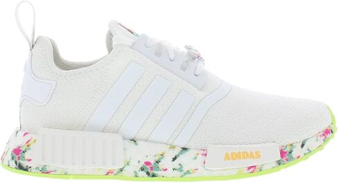حذاء adidas NMD R1 GS للفتيات مقاس 5.5، اللون: أبيض/أبيض/متعدد in Saudi Arabia