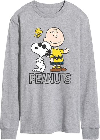 الفول السوداني - تشارلي براون وسنوبي وودستوك - تي شيرت رجالي برسومات بأكمام طويلة in Kuwait