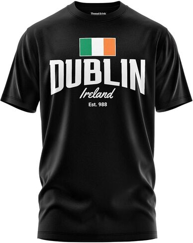 Dublin Ireland Est 988 Mens T-Shirt, Dublin Ireland Short Sleeve Cotton Unisex Top Tee in Saudi Arabia