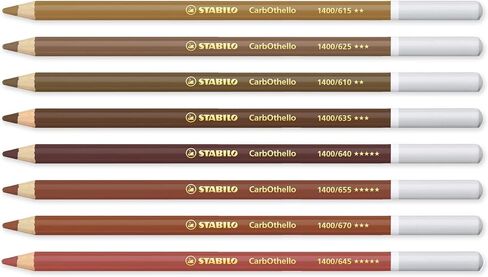 STABILO Chalk-Pastel Pencil CarbOthello - Pack of 8 - Brown Tones in Saudi Arabia