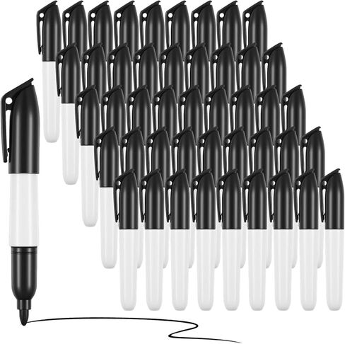 100 Pcs Mini Dry Erase Markers for Nurses Badge Erasable Whiteboard Markers with Cap Back to School Low Odor Dry Erase Pens for Office Classroom Supplies (Black Ink) in Saudi Arabia