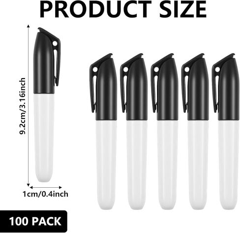 100 Pcs Mini Dry Erase Markers for Nurses Badge Erasable Whiteboard Markers with Cap Back to School Low Odor Dry Erase Pens for Office Classroom Supplies (Black Ink) in Saudi Arabia