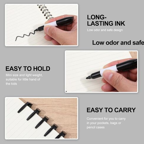 100 Pcs Mini Dry Erase Markers for Nurses Badge Erasable Whiteboard Markers with Cap Back to School Low Odor Dry Erase Pens for Office Classroom Supplies (Black Ink) in Saudi Arabia