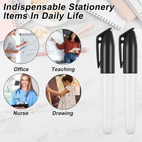 100 Pcs Mini Dry Erase Markers for Nurses Badge Erasable Whiteboard Markers with Cap Back to School Low Odor Dry Erase Pens for Office Classroom Supplies (Black Ink) in Saudi Arabia