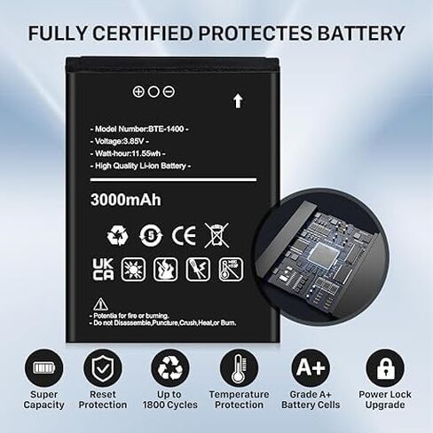 بطارية LCLEBM [محدثة] BTE-1400، [1800 مللي أمبير] بطارية بديلة عالية السعة BOANV لـ Verizon Orbic Journey V RC2200L لـ BTE-1400 in Kuwait