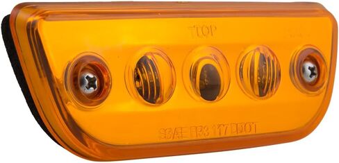 مصباح تحديد الكابينة LED شبه منحرف ProFleet، 3 مصابيح LED كهرمانية، عدسة كهرمانية، متوافق مع DOT in Kuwait