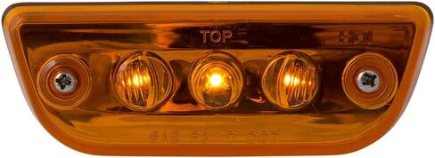 مصباح تحديد الكابينة LED شبه منحرف ProFleet، 3 مصابيح LED كهرمانية، عدسة كهرمانية، متوافق مع DOT in Kuwait