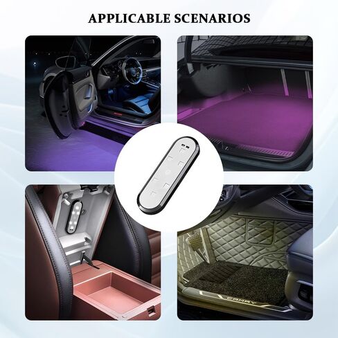 2PCS Car LED Lights Interior Wireless, Car Door Lights, 7 Colors LED Sill Interior Courtesy Lighting, USB Rechargeable Auto Interior Ambient Sensing Welcome Lamps Universal for Most Vehicles in Saudi Arabia