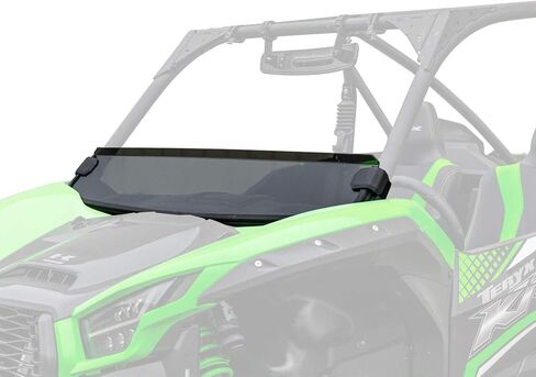 SuperATV نصف زجاج أمامي مقاوم للخدش لعام 2020+ Kawasaki Teryx KRX 1000، طلاء صلب بصري XR، 1/4 بوصة بولي كربونات أقوى 250 مرة من الزجاج، حماية فائقة ونمط أنيق، صنع في الولايات المتحدة الأمريكية in Kuwait