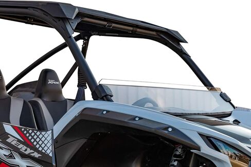 SuperATV Scratch Resistant Half Windshield for 2020+ Kawasaki Teryx KRX 1000, XR Optic Hard Coating, 1/4" Polycarbonate 250x Stronger than Glass, Superior Protection and Sleek Style, USA Made in Saudi Arabia