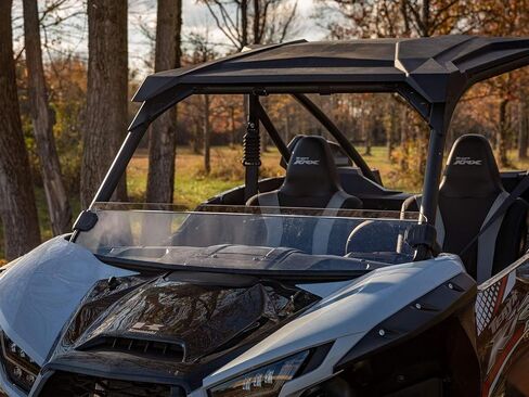 SuperATV نصف زجاج أمامي مقاوم للخدش لعام 2020+ Kawasaki Teryx KRX 1000، طلاء صلب بصري XR، 1/4 بوصة بولي كربونات أقوى 250 مرة من الزجاج، حماية فائقة ونمط أنيق، صنع في الولايات المتحدة الأمريكية in Kuwait