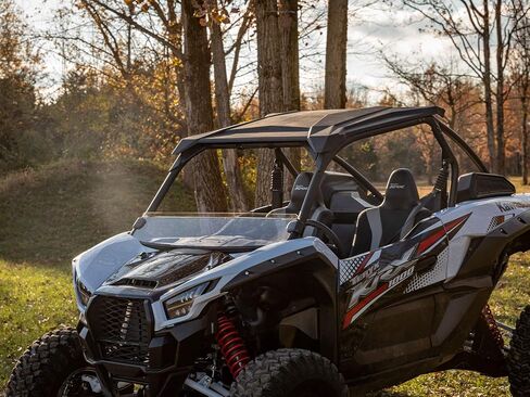 SuperATV نصف زجاج أمامي مقاوم للخدش لعام 2020+ Kawasaki Teryx KRX 1000، طلاء صلب بصري XR، 1/4 بوصة بولي كربونات أقوى 250 مرة من الزجاج، حماية فائقة ونمط أنيق، صنع في الولايات المتحدة الأمريكية in Kuwait