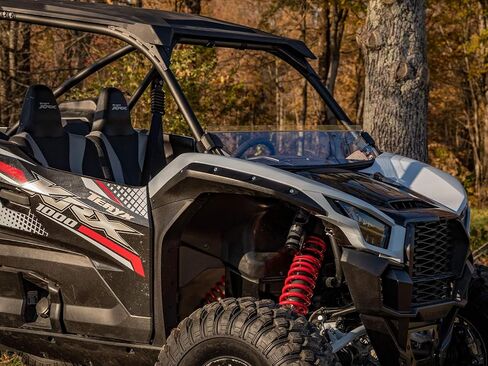 SuperATV نصف زجاج أمامي مقاوم للخدش لعام 2020+ Kawasaki Teryx KRX 1000، طلاء صلب بصري XR، 1/4 بوصة بولي كربونات أقوى 250 مرة من الزجاج، حماية فائقة ونمط أنيق، صنع في الولايات المتحدة الأمريكية in Kuwait