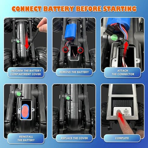 شاحنة مونستر بجهاز تحكم عن بعد مع قاعدة شحن، سيارة برمائية تعمل بالتحكم عن بعد 1:18 رباعية الدفع - دوران 360 درجة ووقوف بنقرة واحدة، لعبة مقاومة للماء على الطرق الوعرة بتردد 2.4 جيجا هرتز للأطفال الأولاد في أعياد الميلاد بعمر 6 سنوات فما فوق in Kuwait