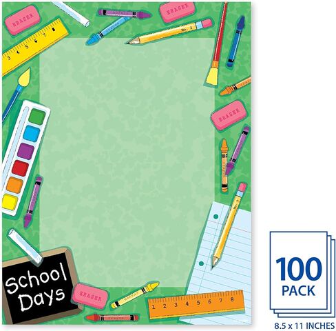 مجموعة من 100 ورقة من Geographics School Letterhead - يجب اقتناء الفصل الدراسي - ورق كمبيوتر مقاس 8.5 × 11 أبيض - قرطاسية لطيفة للمعلم - قرطاسية ورقية لرسائل المعلم الشخصية في الفصول الدراسية لمرحلة ما قبل المدرسة in Saudi Arabia