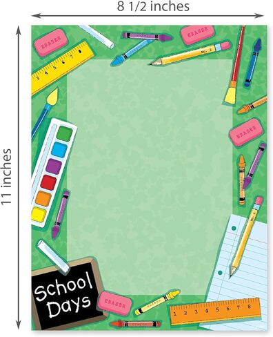 مجموعة من 100 ورقة من Geographics School Letterhead - يجب اقتناء الفصل الدراسي - ورق كمبيوتر مقاس 8.5 × 11 أبيض - قرطاسية لطيفة للمعلم - قرطاسية ورقية لرسائل المعلم الشخصية في الفصول الدراسية لمرحلة ما قبل المدرسة in Saudi Arabia