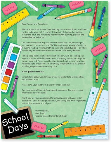 مجموعة من 100 ورقة من Geographics School Letterhead - يجب اقتناء الفصل الدراسي - ورق كمبيوتر مقاس 8.5 × 11 أبيض - قرطاسية لطيفة للمعلم - قرطاسية ورقية لرسائل المعلم الشخصية في الفصول الدراسية لمرحلة ما قبل المدرسة in Saudi Arabia