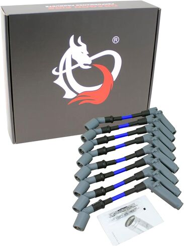 DRAGON FIRE PERFORMANCE 8.5mm Blue Spark Plug Wire Set Compatible with 2005-2008 Avalanche Corvette Escalade CTS Silverado Tahoe Yukon H3 LS 4.8 5.3 6.0 6.2 Replaces 9748RR 19297032 OEM Fit PWJ121-BL in Saudi Arabia