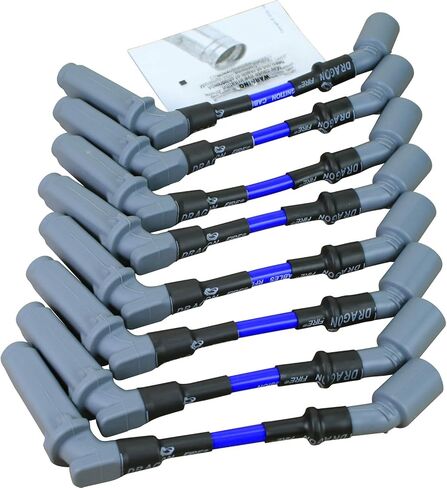 DRAGON FIRE PERFORMANCE 8.5mm Blue Spark Plug Wire Set Compatible with 2005-2008 Avalanche Corvette Escalade CTS Silverado Tahoe Yukon H3 LS 4.8 5.3 6.0 6.2 Replaces 9748RR 19297032 OEM Fit PWJ121-BL in Saudi Arabia