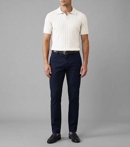 JMIERR Men's Short Sleeve Knit Polo Shirts Ribbed Texture Johnny Collar Sweater for Casual Summer Wear in Kuwait