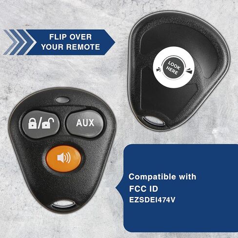 KeylessOption دخول بدون مفتاح عن بعد مفتاح السيارة إنذار فوب لما بعد البيع فايبر أتمتة EZSDEI474V 473V (حزمة من 2) in Saudi Arabia