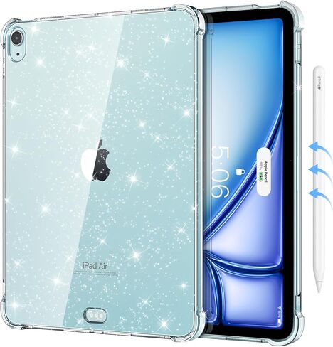 حافظة MoKo شفافة لجهاز iPad Air 6th 11 بوصة (M2) 2024، iPad Air الجيل الخامس/4th 10.9 بوصة (2022/2020)، حافظة مع زاوية معززة من مادة TPU الناعمة، حافظة مضادة للخدش لجهاز iPad Air 11 بوصة وAir 10.9 بوصة، شفافة in Kuwait