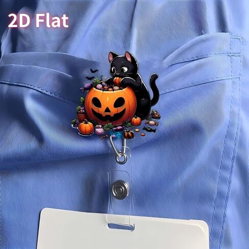 Halloween Badge Reel Horror Bat Retractable Badge with Alligator Clip Halloween Badge Holder 360°Cute Rotating ID Name Holder Bat Badge Clips for Student Nursing Nurses Teacher Office Party Favors in Saudi Arabia