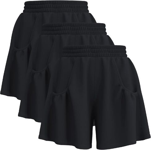 شورت TAISIM نسائي عالي الخصر للتمرين مع جيوب وبطانة - شورت رياضي سريع الجفاف للجري وصالة الألعاب الرياضية والمشي لمسافات طويلة والملابس الكاجوال in Kuwait