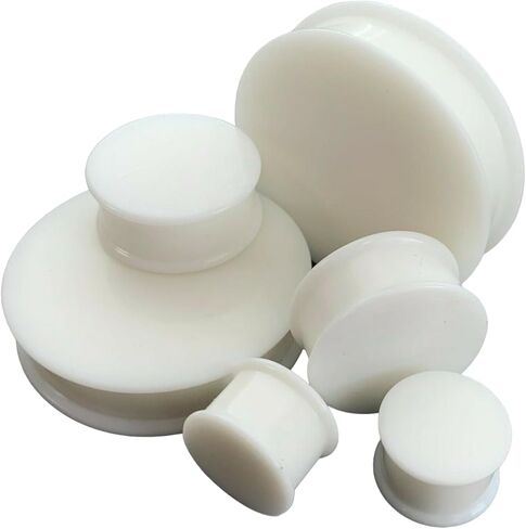 PAIR of Brilliant White Solid Silicone Double Flare Plugs - Tunnels- Body Jewelry - Gauges up to 2 inch! in Saudi Arabia