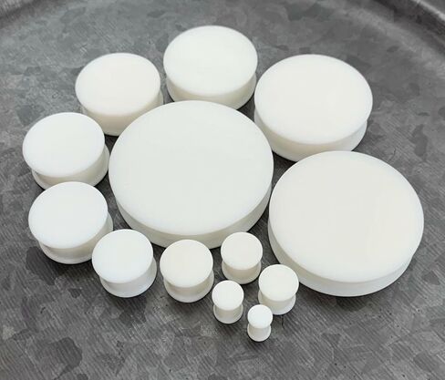 PAIR of Brilliant White Solid Silicone Double Flare Plugs - Tunnels- Body Jewelry - Gauges up to 2 inch! in Saudi Arabia