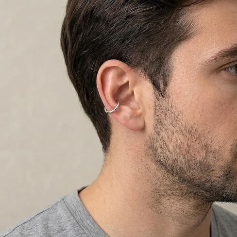 10 عبوات من حلقات الأنف المزيفة، حلقات حاجز من الفولاذ المقاوم للصدأ، حلقة أنف بدون ثقب وحلقة شفاه صناعية للرجال والنساء، سمك 0.03 سم، القطر الداخلي 0.4 سم in Kuwait