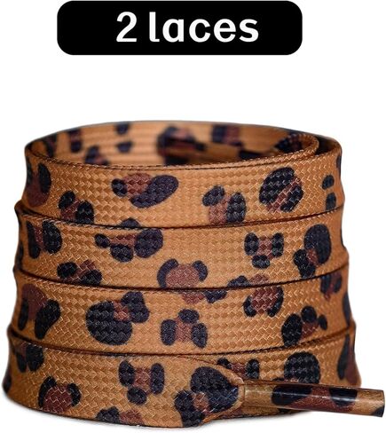 أربطة أحذية UamGlsob بطبعة الفهد للأحذية الرياضية Golden Goose Superstar Leopard، أربطة بديلة للحيوانات الملونة مقاس 8 مم in Saudi Arabia