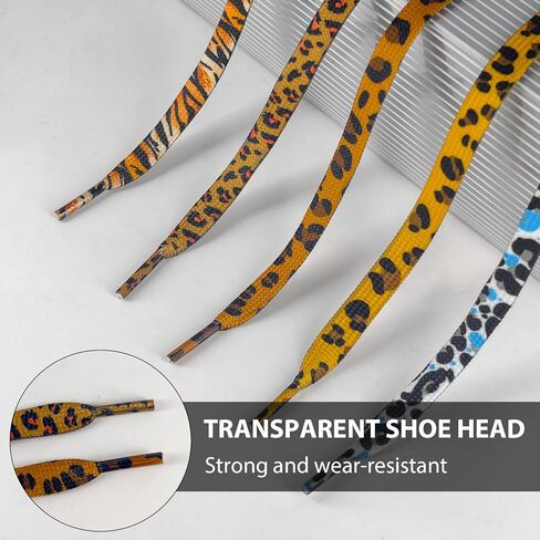 أربطة أحذية UamGlsob بطبعة الفهد للأحذية الرياضية Golden Goose Superstar Leopard، أربطة بديلة للحيوانات الملونة مقاس 8 مم in Saudi Arabia