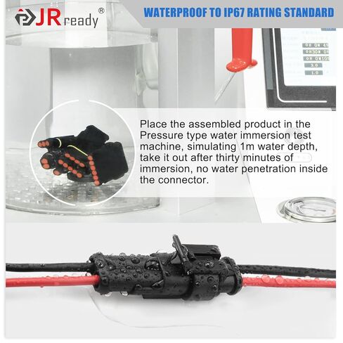 موصل JRready 2 Pin مقاوم للماء، موصلات أسلاك 16 AWG 2، موصلات كهربائية للسيارات بطريقة الذكور والإناث مع شهادة UL1015 للسيارات والشاحنات والقوارب والتطبيقات الاحترافية، 12 مجموعة in Saudi Arabia