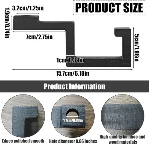 حامل القبعة الصلبة لمسند ظهر مقعد الشاحنة وخطاف مسند رأس السيارة العالمي للقبعات الصلبة وسترات الأمان والحقائب والعتاد | منظمة توفير المساحة (نمط خشب الخيزران) in Kuwait