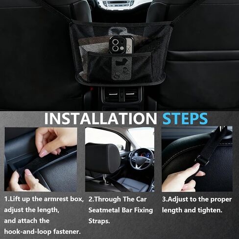 حامل محفظة للسيارة بين المقعد الأمامي، حامل حقيبة يد شبكي للجيب وحاجز للمقعد الخلفي للحيوانات الأليفة/الأطفال، منظم حقيبة شبكية لتخزين الهواتف/الوجبات الخفيفة، ملحقات السيارة للنساء in Kuwait
