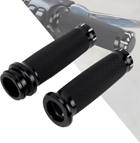 HDBUBALUS 1" Electronic Throttle Control Grips Black Handlebar Grips Fit for Harley Touring Trike Softail in Kuwait