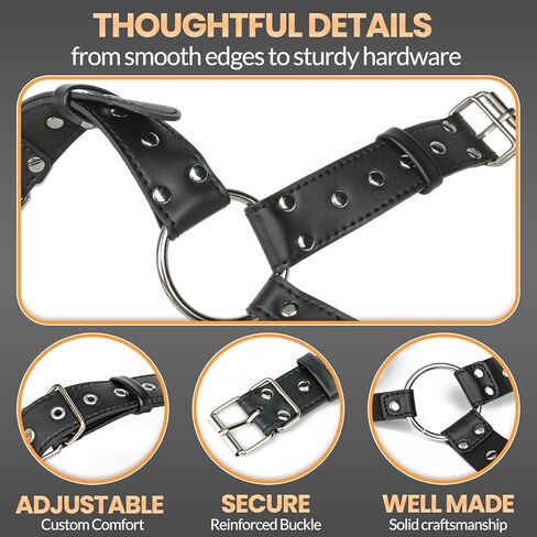Men's PU Leather Chest Harness Belt, Adjustable Body Harness Belt for Men, Male Punk Chest Shoulder Harness for Party and Cosplay X024 in Saudi Arabia
