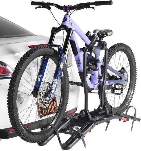 حامل دراجة لدراجتين سعة 100 رطل يناسب دراجات مقاس 16-29 بوصة، حامل دراجة وصلة ربط للسيارات والشاحنات ذات الدفع الرباعي، حامل دراجة لوصلة سحب جهاز استقبال 1¼/2 بوصة، حامل منصة دراجة قابل للإمالة وقابل للطي ومضاد للتمايل in Kuwait