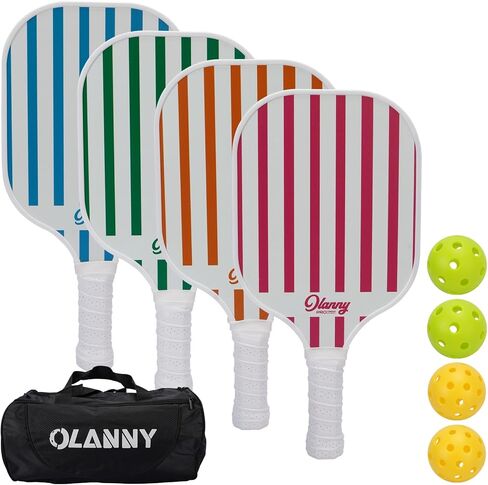 Graphite Pickleball Paddles Set- Premium Rackets Fiber Face & Polymer Honeycomb Core Pickleball Set Includes Pickleball Paddles + Pickleball Balls+ Replacement Soft Grip + 1 Bag in Saudi Arabia