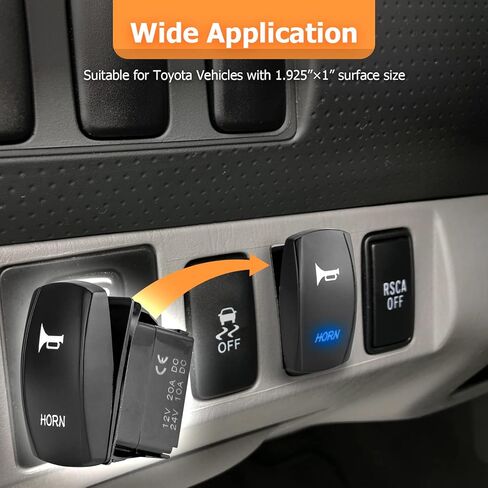 WeiSen LED Blue Horn Rocker Switch Speaker Push Button On/Off 12V Compatible with Auto Train UTV ATV Boat Marine Momentary Toggle Switch, Waterproof in Saudi Arabia