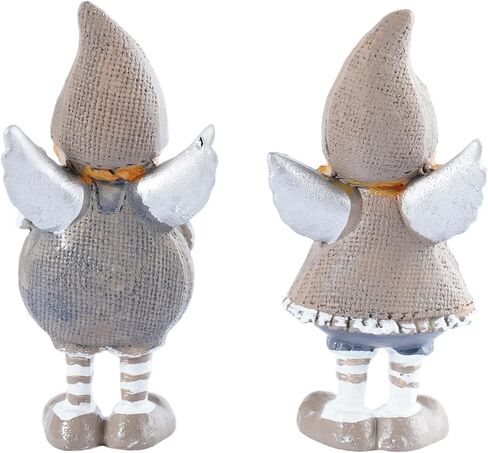 Christmas Angels Figurines Set of 2 Small Angel Figurines Boy and Girl Angel Decor Hand-Painted Resin Ornaments for Holiday Home Shelf Sitter Tabletop Decoration Present for Friends in Saudi Arabia