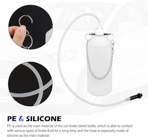 1L Car Brake Bleeder Bottle Kit with Chain & 23.62" Brake Bleeder Hose,Brakes Bleeders Kit for Vehicle System Maintenance,Hangable Car Brakes Fluid Bleeders Kits in Kuwait