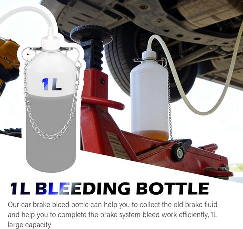 1L Car Brake Bleeder Bottle Kit with Chain & 23.62" Brake Bleeder Hose,Brakes Bleeders Kit for Vehicle System Maintenance,Hangable Car Brakes Fluid Bleeders Kits in Kuwait