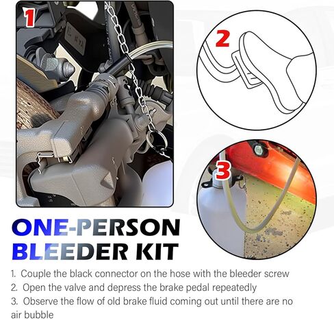 1L Car Brake Bleeder Bottle Kit with Chain & 23.62" Brake Bleeder Hose,Brakes Bleeders Kit for Vehicle System Maintenance,Hangable Car Brakes Fluid Bleeders Kits in Kuwait