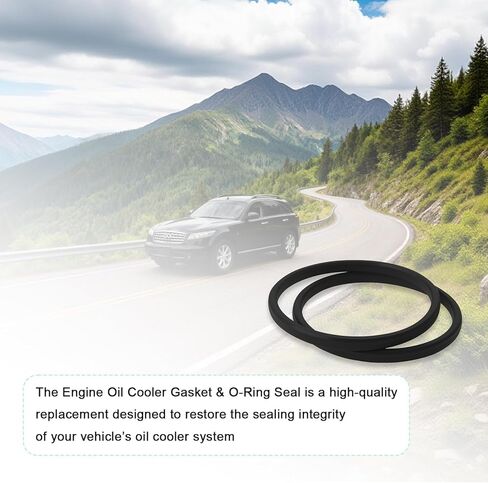 2 Pack Engine Oil Cooler Gasket & O-Ring Seal Compatible with Nissan 350Z Infiniti G35 FX35 QX56 Titan Replace# 21304-JA10A 21304-JA11A, Engine Oil Cooler Seal Gasket Replacement in Kuwait