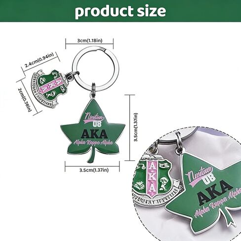 1908 AKA Sorority Keychain, Ivy Leaf Keyrings Aka Sorority Gifts for Women Alpha Kappa Alpha Paraphernalia Gifts for Sisters Ladies in Kuwait